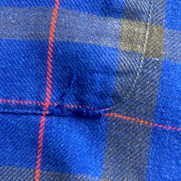 Vintage Mens Medium High Sierra Mervyn’s Blue Plaid Flannel Shirt - Picture 8 of 8